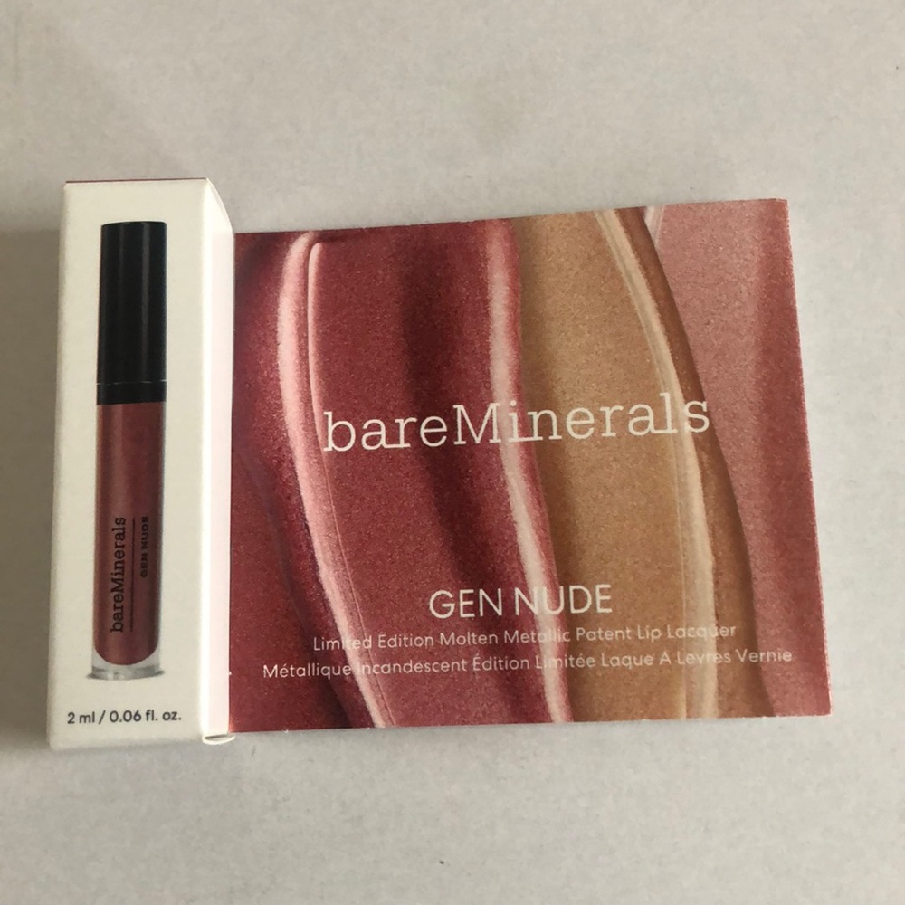 BAREMINERALS GenNude Rose Quartz Lip Lacquer Travel Purse Fun Size